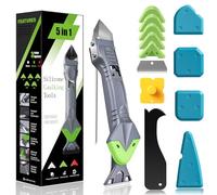 Silicone Caulking Tool Kit 5 in 1, Caulk Remover and Silicone Sealant Smoothing Finishing Tool with Grout Scraper & Adhesive Residue Remover, Ideal for Bathroom, Kitchen, Window, Door Seam Repair