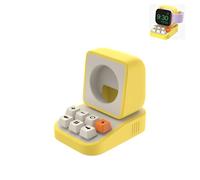 Silicone Charging Stand Compatible with Apple Watch SE/Ultra/1-10, Retro Keyboard Holder Dock Station, Magnetic Cable Management Organizer for Desktop Nightstand，Yellow