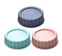 Silicone Charlotte Cake Pan | Silicone Cake Moulds for Baking, Sun Flower Shaped Round Cake Pan, Non-Stick Bread Moulds, Silicone Cake Mold Baking Pan, Non-Stick Fluted Cake Pan, 7.67x2.4 Inches