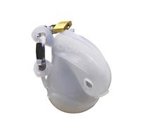 Silicone Chastity Cage Device Male Fully Restraint Penis Lock Cock Cage Adjustable Penis Ring Size Adult BDSM Sex Toys for Man White One Size