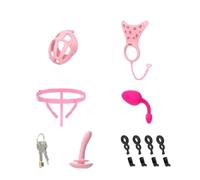 Silicone Chastity Cage, Remote Vibrator Adjustable Secure Belt