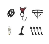 Silicone Chastity Cage, Remote Vibrator Adjustable Secure Belt