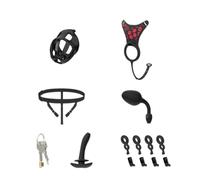 Silicone Chastity Cage, Remote Vibrator Adjustable Secure Belt