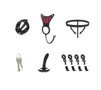 Silicone Chastity Cage, Remote Vibrator Adjustable Secure Belt