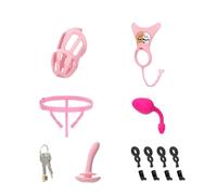 Silicone Chastity Cage, Remote Vibrator Adjustable Secure Belt