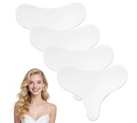 Silicone Chest Wrinkle Pads 4 PCS, Reusable T-Shaped Décolletage Chest Patches, Clear Silicone Chest Care Pads 19 x 15 cm for Women, Smooth-Looking Cleavage Support Before Low-Cut Clothing