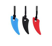 Silicone Chewing Teether Necklace, Chewelry Pendant for Adult & Small Baby to Wear, Soft Sensory Nursing Tools for Autism, ADHD, and Teething Kids (3 Pack, Spike Shape)