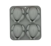 Silicone Chicken-Shaped Baking Mold Four-Cavity Tray, Gray
