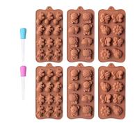 Silicone Chocolate - 6 Pieces Easy Release Reusable Creation Tool, Jelly - Ideal for Snacks, Gummy Candy, Cakes, Jellies, Pastry, Ice,