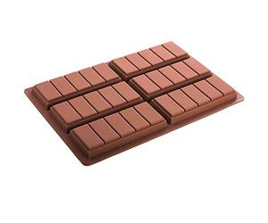 Silicone Chocolate Bar Sweet Moulds Candy Jelly Rectangle Baking Silicon Bakeware Shape Soap Wax Flexible Baking Mould (6 Cell 5 Section)