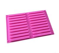 Silicone Chocolate for Mold 20 Hole Square Length Strips for Homemade Candies - Flexible Non Bakeware for Muffin Cases Loaf Tins 26.5cm