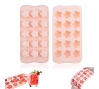 Silicone Chocolate Mold Reusable 15 Star Shaped Cavity Ice Cube Mold for Cake, Candy, Jelly, Pet Treats Toys (1, Pink)