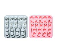 Silicone Chocolate Molds, 2PCS Sports Theme Candy Moulds for Baking Jelly Ice Cube Cupcake Decorations (Football/Badminton/Table Tennis/Hockey/Tennis)