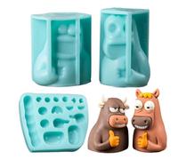 Silicone Chocolate Molds - Funny Animal Ox Horse Shape Mold, Food Grade Nonstick Baking Molds for Chocolate Candy Fondant Jelly | Heat-Resistant DIY Mold for Soap Crafts Dessert Making, Kitchen Party