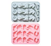 Silicone Chocolate Mould, 2Pcs 15-Cavity Western Cowboy Themed Mold Non-Stick Fondant Molds for Candy, Jelly, Cookie, Sugar, Craft
