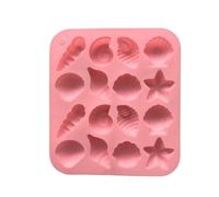 Silicone Chocolate Mould,3D Shell Mould,Starfish Shape Animal Mould,16 Cavity Ice Cube Tray,Cake Decor Mould for DIY Baking(Pink)