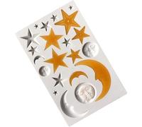 Silicone Chocolate Mould Bar Moulds, Star Ice Cube Tray, Chocolate Bar 3D Moon and Star Cake Fondant Silicone Mold, Reusable Polymer Clay Molds for DIY Baking Candy Ice Cube Jelly Cake Decorations