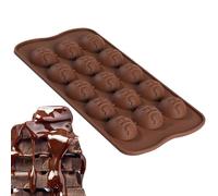 Silicone Chocolate Mould, Non-Stick Moulds for Chocolate, 15 Grids, Rectangular Candy Moulds, Chocolate Mould for Chocolate, Chocolate, Sweets