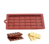 Silicone Chocolate Mould Non Stick Reusable Rectangular Deep Candy Mould 18.9 X 9.7 X 0.9 CM DIY Baking Mould for Candy Protein Bar Jelly Ice Cube (Dark Red)