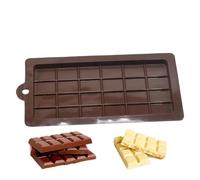 Silicone Chocolate Mould Non Stick Reusable Rectangular Deep Candy Mould 18.9 X 9.7 X 0.9 CM DIY Baking Mould for Candy Protein Bar Jelly Ice Cube (Coffee)
