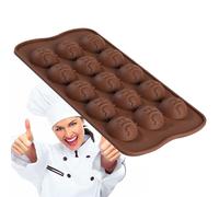Silicone Chocolate Moulds, 15 Cavity Silicone Mould for Sweets and Chocolate, Reusable Ice Moulds - For Making Food Treats, Christmas Desserts, Biscuits, Ku