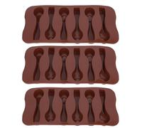 Silicone Chocolate Moulds, 3 PCS Spoon Shape Molds Reusable Chocolate Cake Mould Non Stick DIY Baking Mould for Candy Fondant Jelly Chocolate