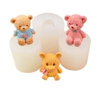 Silicone Chocolate Moulds, 3D Sitting Bear Shape Epoxy Resin Silicone Molds for Candle Making Handmade Soap Aromatherapy