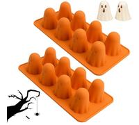 Silicone Chocolate Moulds, Halloween Ghost Silicone Moulds,8-Cavity Ghost Silicone Molds Halloween Chocolate molds Candy Moulds for Gummy, Candy, Chocolate, Cookie, Ice Cube, Jelly DIY (2)