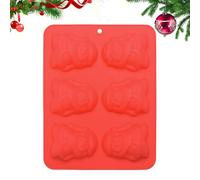 Silicone Christmas Chocolate Molds | 6-Cavity Silicone Chocolate Moulds - Festive Jelly Molds,for Candy Pudding Fudge Dessert Lovers Party Planners Cooking Beginners Kitchen Holiday Celebrations Schoo