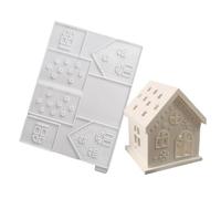 Silicone Christmas Cottage Molds Handmade Ornament Moulds Hand-Making Supplies Houses Crafting Molds Silicone Texture Resin Casting Mold