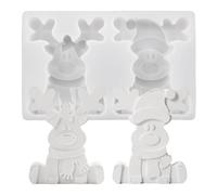 Silicone Christmas Theme for Resin | Sitting Reindeer Shape Moulds - Sitting Deer Mould, for Candy Sugar Paste Teaspoons Cakes Party Winter Crafts Home Decoration