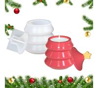 Silicone Christmas Tree Jar Mold,Resin Jar Silicone Concrete Mold with Lid | For Crafts, Arts, Parties & Holiday Projects