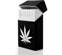 Silicone Cigarette Case Pack Box Cover Cig Holder King Size Cigarettes Black Weed Leaf Design Novelty Gifts for Him Her Accessory BestWayDigital