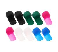 Silicone Clarinet Thumb Rest Pad 10pcs round Long Handle | Soft Grip Support, Easy Attachment and Removal, Multicolour Set with 2 Each in Black White Blue Pink Green