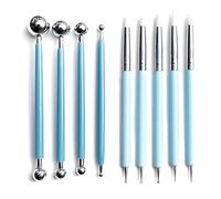 Silicone Clay Sculpting Tools, 9PCS Clay Sculpting Tool Set, Ball Stylus Dotting Tools Polymer Clay Tools Soft Rubber Tip Modelling Pen Double-Ended Polymer Clay Tool for Ceramic Shaping