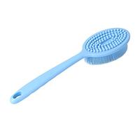 Silicone Cleaning Long Handle Multi Functional Kitchen Dish Brush for Bath Shower Time-Saving Ergonomic Design Purple Blue Portable (Blue)