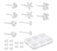 Silicone Clear Stud Earrings Retainers and Earring Backs for Sensitive Hypoallergenic Invisible Cartilage Pins Flexible Soft Plastic Lobe Retainer Keeper Replacements Jewellery for School Girls Women