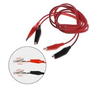Silicone Clip Leads for Multimeter - 10mm Jaw Opening, Flame-Retardant PVC Insulation, Red/Black Color-Coded Pair, 2-Pack