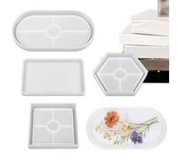 Silicone Coaster Molds, Reusable Casting Set, 4 Piece Coaster Making Tools, Creative Silicone Moulds for Resin, Creative Fun Project, Thanksgiving Craft Activity for Home and Apartment