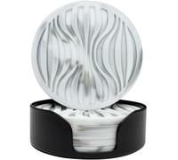 Silicone Coaster Set of 6 Pieces with Silicone Cup Holder,Drinking Coasters, Cup Mat for Drinks,Live for Hot or Cold Drink Thickened, Non-Slip, Non-Stick (Marble camouflage color)