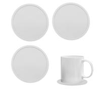 Silicone Coasters - 3PCS Round Cup Coasters Drink Coasters Non-slip Cup Mat Pad for Drinks Coffee Beer Mats Home and Office, White