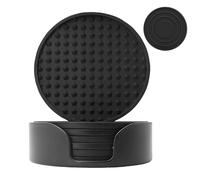 Silicone Coasters, Anti Slip Coasters, Round with Holder Pad Heat Resistant for Dining Table Coffee Bar Home Counter Furniture Decor