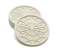 Silicone Coasters for Drinks - 6 Pack 4" Drink Coasters for Aesthetic Room Decor - Goth Accessories for Kitchen Gadgets by COASTERFIELD (Cream)