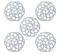 Silicone Coasters Set of 5 Trivets for Kitchen Worktops Silicone Mats for Worktops Coasters for Coffee/Drinks/Tea Heat Resistant Mat for Pot Mat/Plate Mat/Bowl Mat/Teapot Mat (Grey)