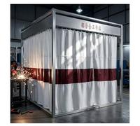 Silicone Coated Welding Blanket With Red Window, Flame Retardant Fireproof Curtain 0.5-1Mm Thick, Heat Resistant Protective Cover For Workshop Industrial Use, Easy Hang Grommets