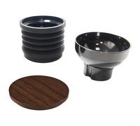Silicone Coffee Bean Blower For Grinder For Hopper, Single Dose Container With Walnut Lid, 140g Capacity Cleaning Tool Compatible With For Eureka(white)