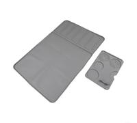 Silicone Coffee Machine Mat 23.6x15.7in Non Slip Countertop Protector with Raised Edge for Espresso Bar(Gray)