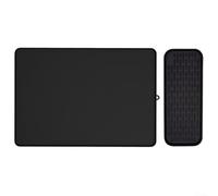 Silicone Coffee Machine Mat Designed to Protect Countertops from Spills with Raised Borders, Functions as Drying Mat or Pet Feeding (Black)