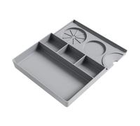 Silicone Coffee Machine Mat Having Detachable Tamping Pad 60 X 40 Cm Drainage Heat-Resistant Countertop Protection for Espresso Makers Dish Racks Plus Toasters(Black)