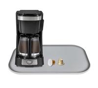 Silicone Coffee Maker Mat with Lip for Countertops, 17.4'' x 10.6'', Grey